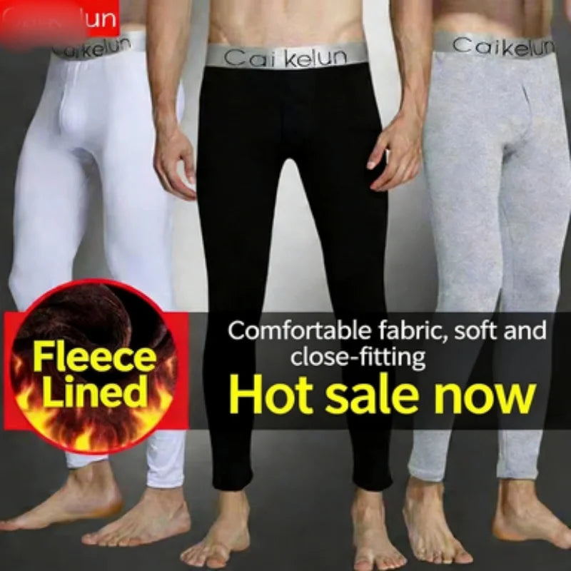 Men's Thermal Underwear Pants Winter Thick Fleece Lined Long Johns Warm Leggings Base Layer Bottoms Keep Warm Compression Tights