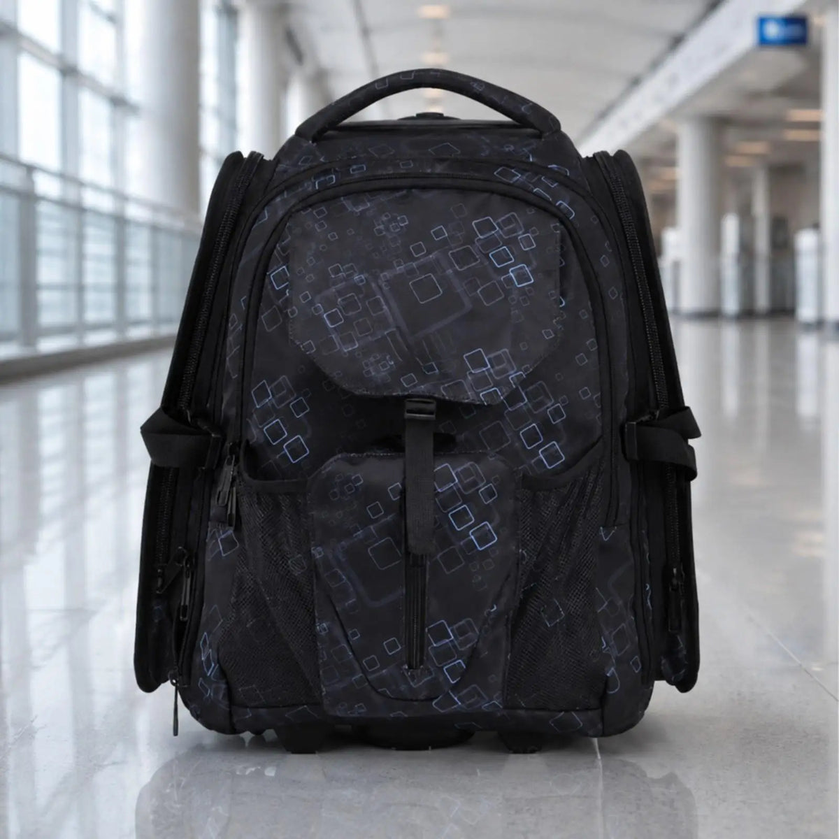 Easy Roll Skate Luggage Backpack with Casters for Roller Skates 38-46 Large Capacity Oxford Fabric Sports Equipment Bag