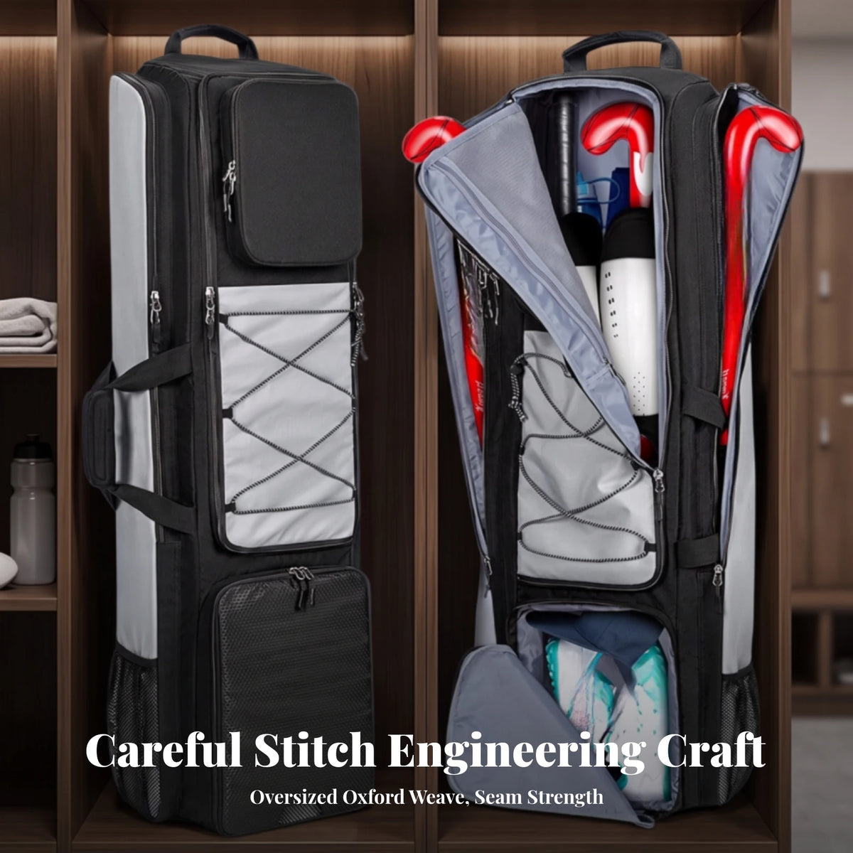 Sports Gear Backpack Heavy-Duty Field Hockey Backpack Hockey Gear Bag Adjustable Field Equipment Bag Padded for Athletes