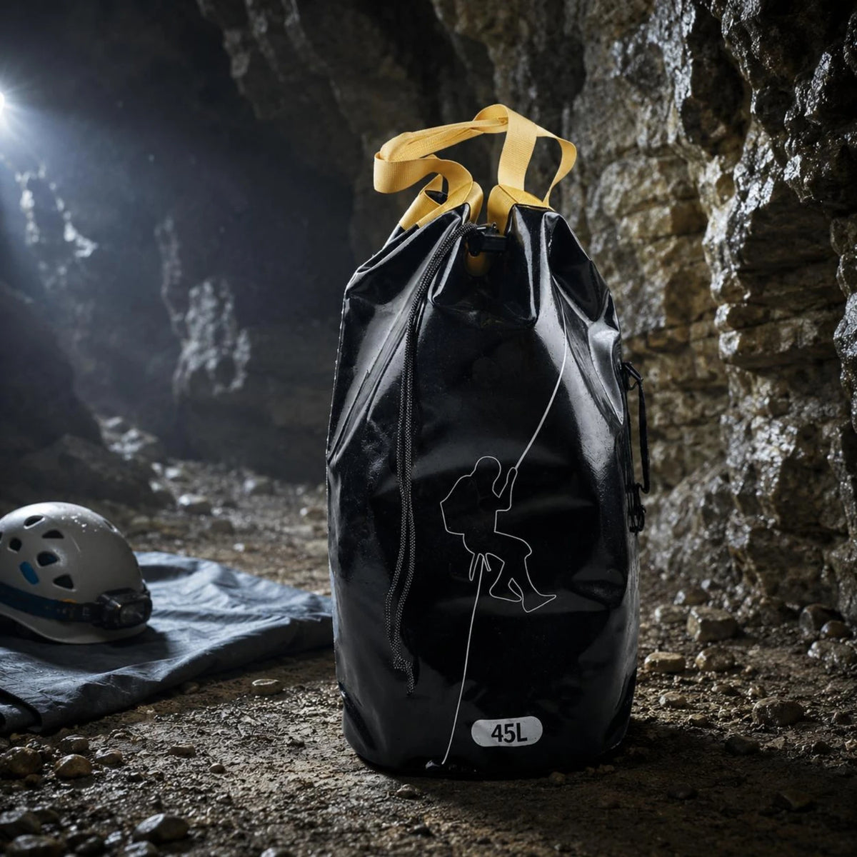 Climbing Rope Backpack Mesh Material Climbing Rope Bag Drain Hole Side Handle for Canyoning