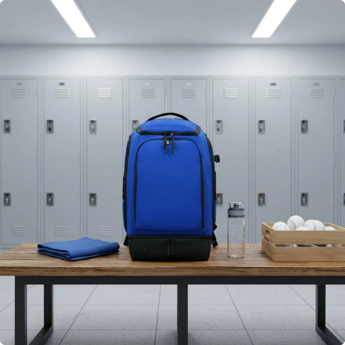 Baseball Equipment Backpack Large Main Compartment Softball Equipment Backpack Bat Sleeve Pack Wet Dry Separation for Matches
