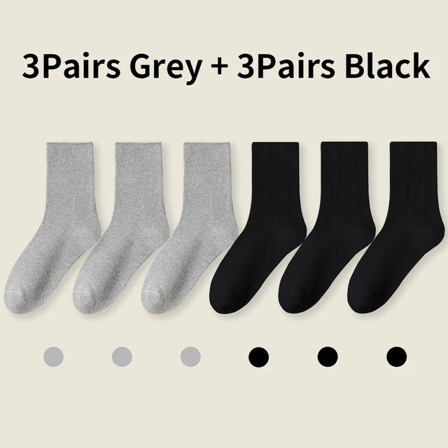 6-Pack Relaxed-Cuff Cotton Socks