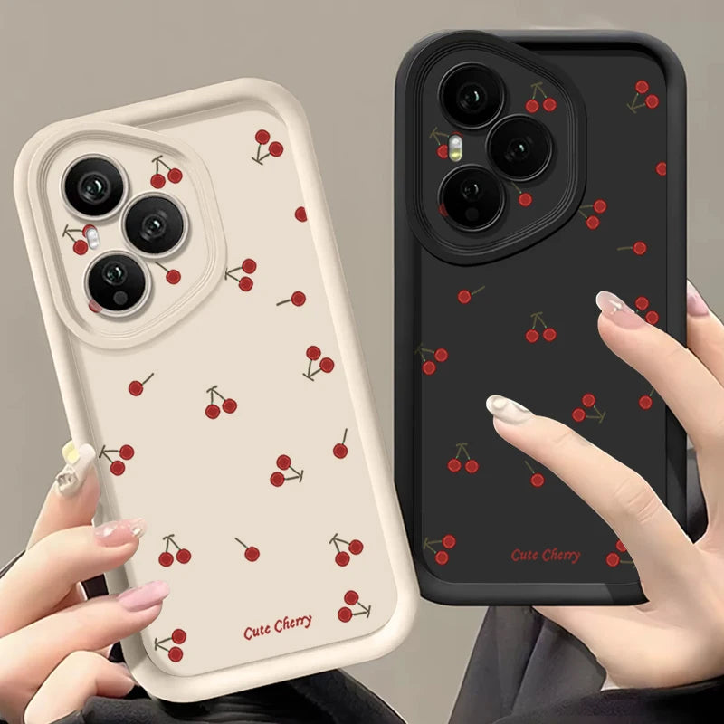 Mini Red Cherry Printed Soft TPU Phone Case For Honor 400 Pro 200 Pro X8c X9c Smart X6a X6b X6c Magic7 Lite Silicone Back Cover