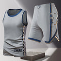 Summer Daily Outdoor Leisure Trend Versatile Sportswear Men Fashion Trend Sports Sleeveless Vest Five Quarter Shorts 2-piece Set