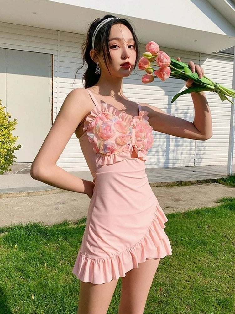Women's Vintage-Style Skirted One-Piece Swimsuit