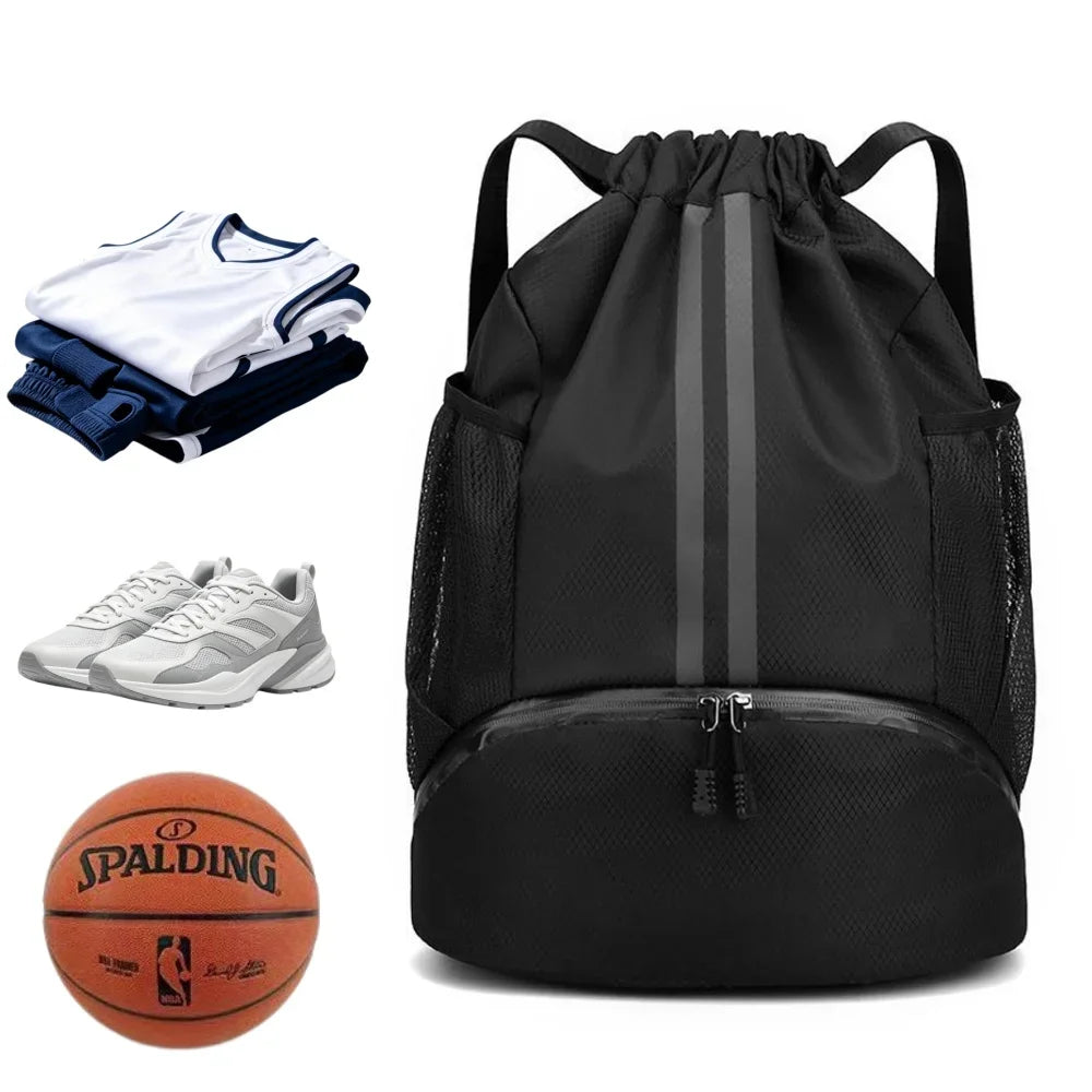 Drawstring Sports Backpack with Shoe Compartment