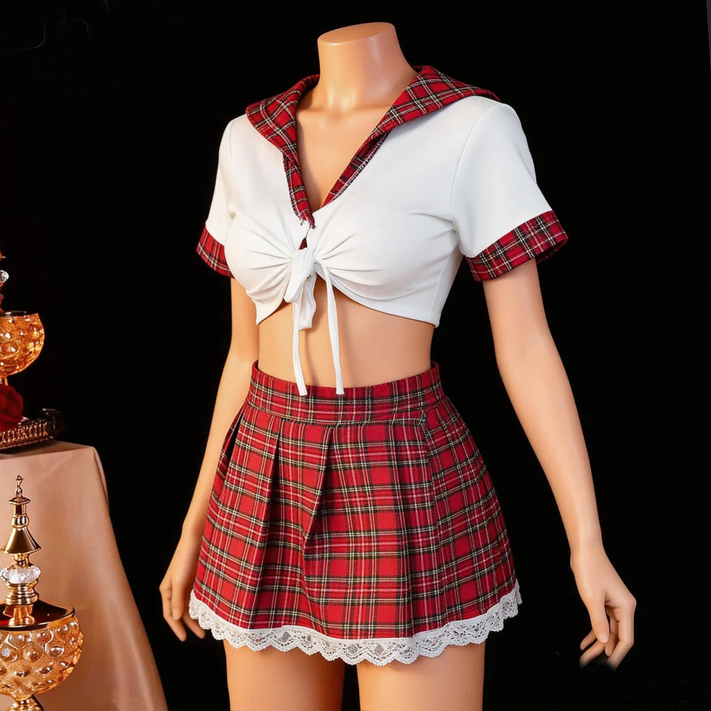 Women's Red Babydoll Costume Set