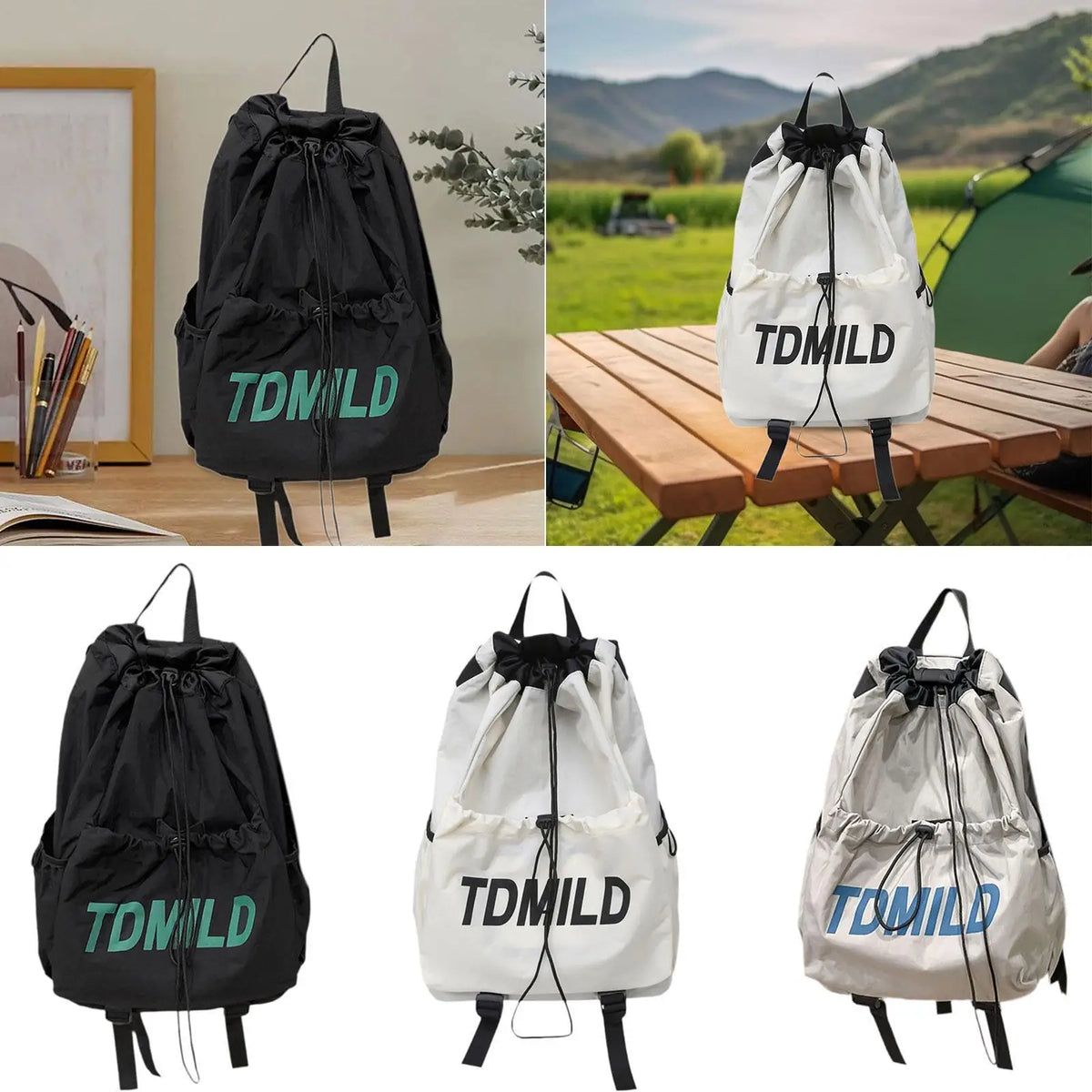 Water-Resistant Drawstring Sports Backpack