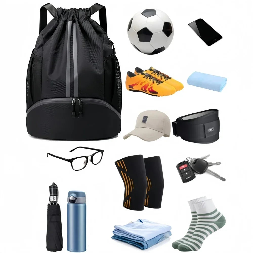 Drawstring Sports Backpack with Shoe Compartment