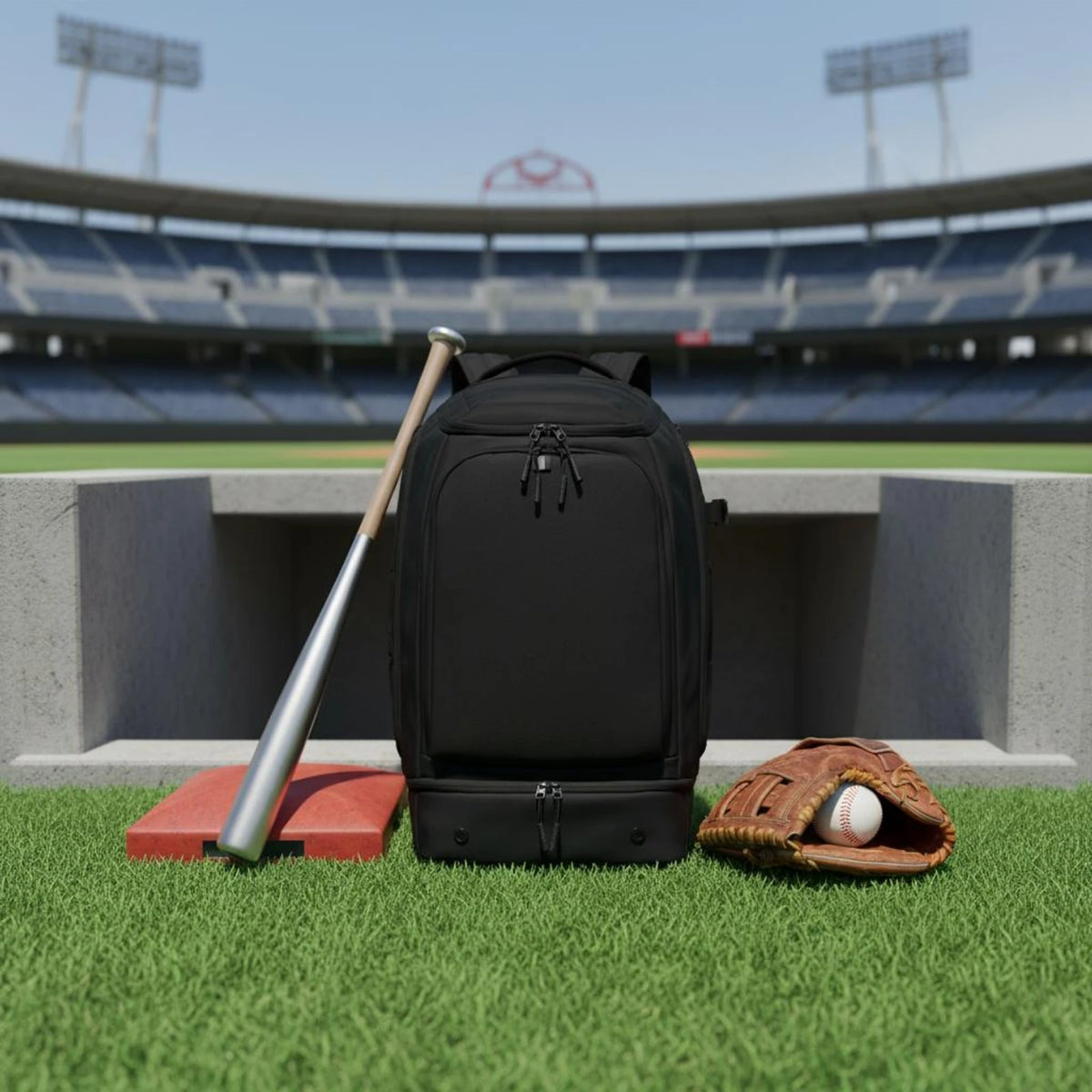Baseball Equipment Backpack Custom Embroidery Softball Equipment Backpack Bat Sleeve Pack Vented Storage Wet Dry Separation