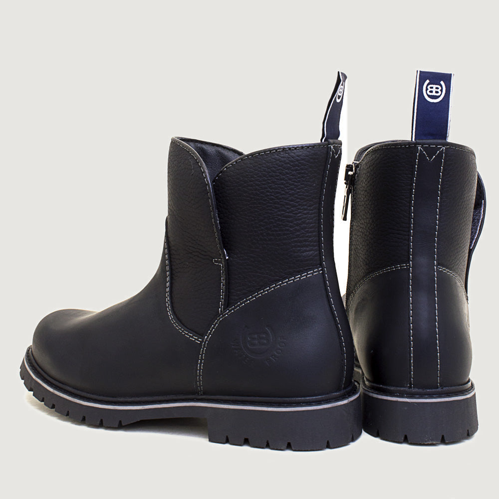 Quebec Waterproof Zip Up Ankle Boots - Black