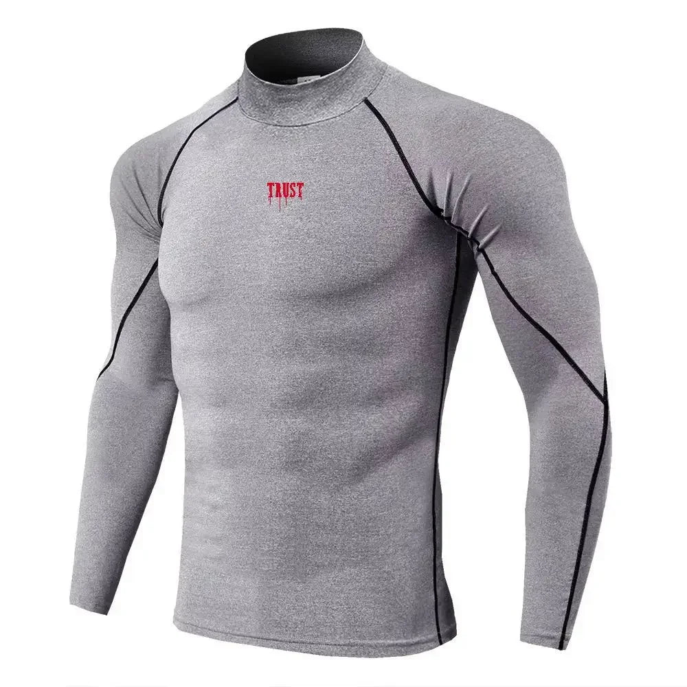 Men Sport T-shirt Quick Dry Bodybuilding Running Shirt Long Sleeve Compression Top Gym T Shirt Men Fitness Tight Men Underwear