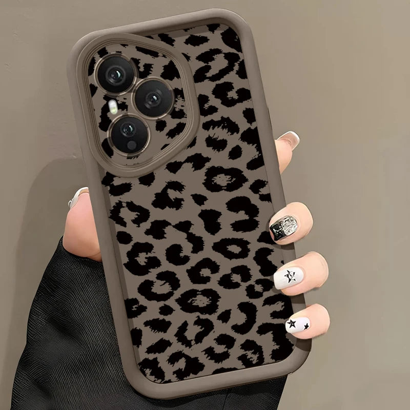 Soft TPU Phone Case For Honor 400 Pro 200 Pro X8c X9c Smart X6a X6b X6c Magic7 Lite Black Spotted Pattern Silicone Back Cover