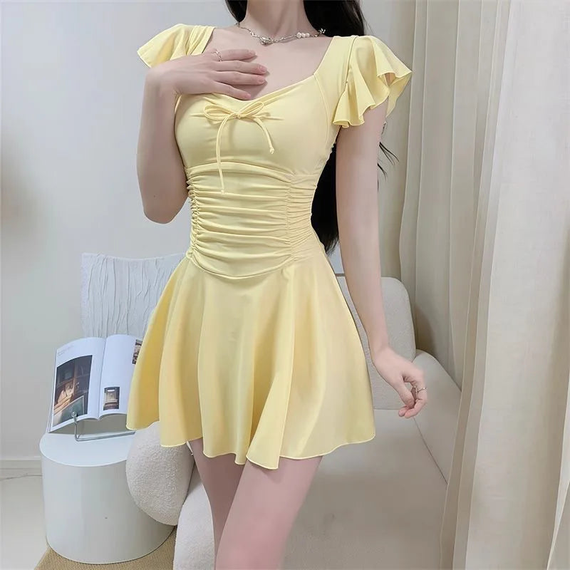 Women's Open-Back Short-Sleeve Swimsuit