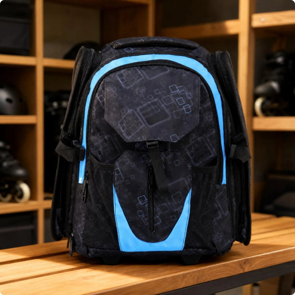 Easy Roll Skate Luggage Backpack with Casters for Roller Skates 38-46 Large Capacity Oxford Fabric Sports Equipment Bag