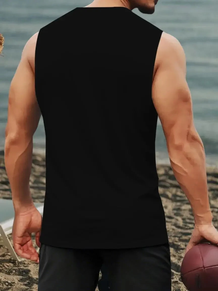 Men's Tank Top Sets 2026 Summer Quick drying beach oversize Sportswear sports 2 piece set seaside jogging set running crewneck
