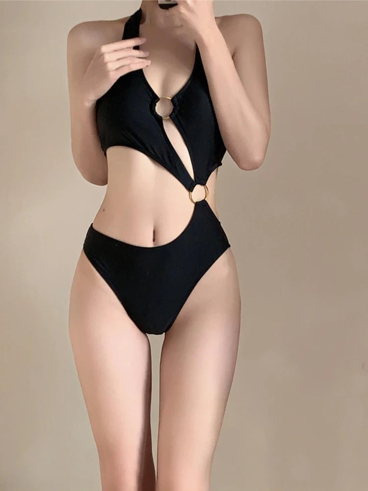 Women's Black One-Piece Swimsuit