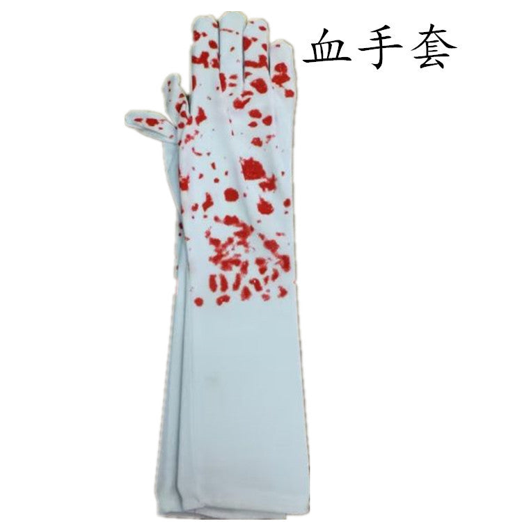Harvey Halloween Fancy Dress Show Party Play Characters Blood Gloves Cross Skeleton Lace Gloves
