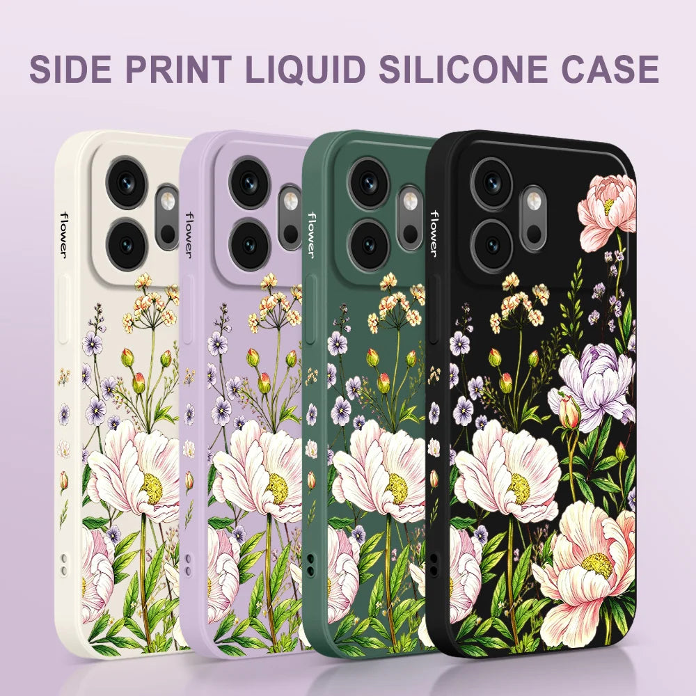 Peony Patch Phone Case For Huawei Honor 600 400 300 200 100 90 Pro Lite Smart Magic 8 7 4 Silicone Soft Cover