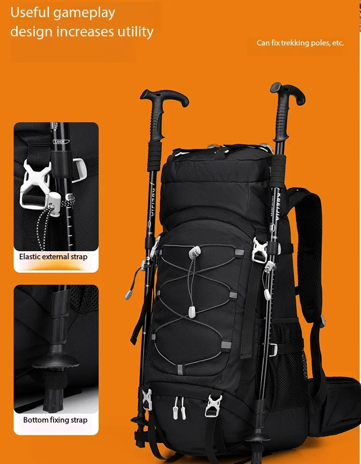 60L Large Capacity Professional Hiking Backpack Unisex Outdoor Camping Trekking Climbing Travel Rucksack for Men Women