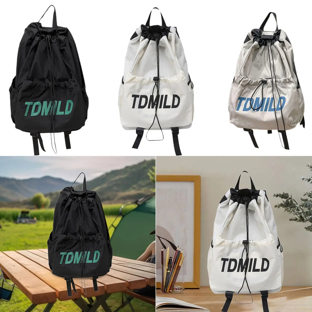 Water-Resistant Drawstring Sports Backpack