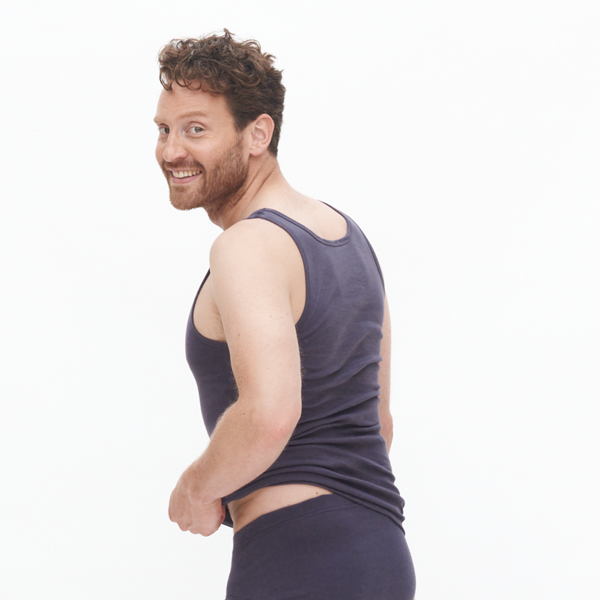 Organic Cotton Ribbed Vest: Mens