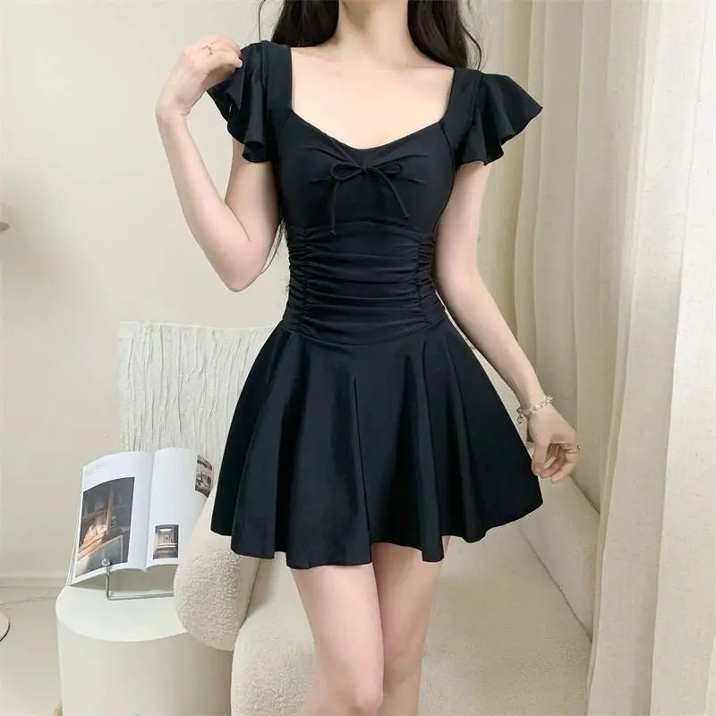 Women's Open-Back Short-Sleeve Swimsuit