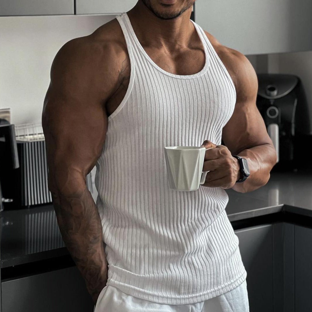 Men's Ribbed Racerback Tank Top