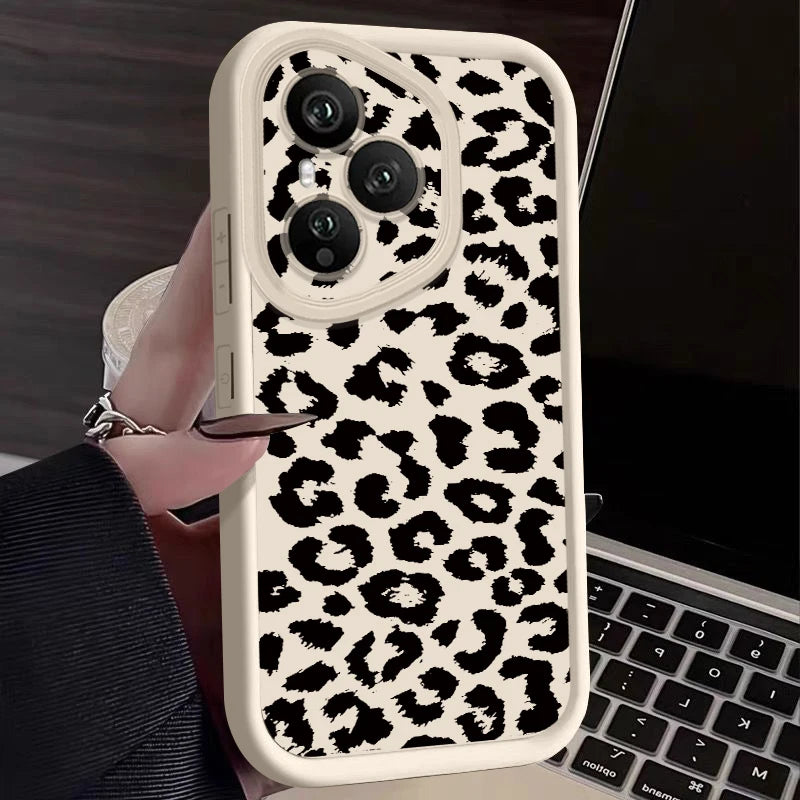 Soft TPU Phone Case For Honor 400 Pro 200 Pro X8c X9c Smart X6a X6b X6c Magic7 Lite Black Spotted Pattern Silicone Back Cover
