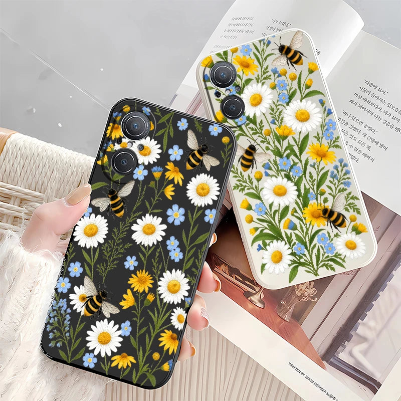Bee Pattern Phone Case For Huawei Y9 Prime Y7 Pro 2019 Y7A Y9S Nova 6 9 SE 8i 5T 3i P20 P30 P40 Lite E P Smart Z Plus Soft Funda