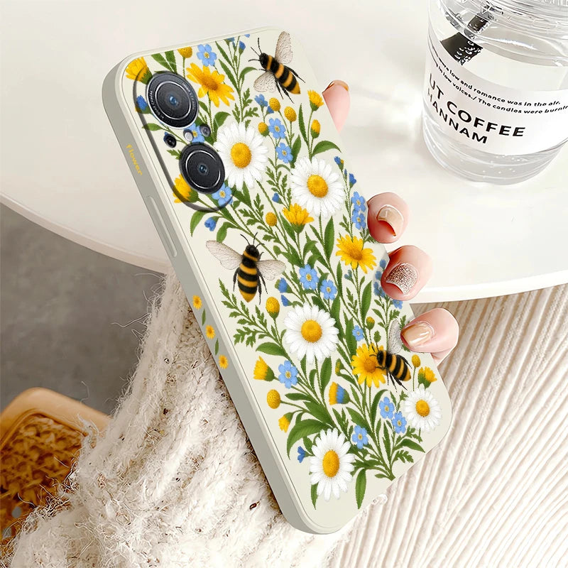 Bee Pattern Phone Case For Huawei Y9 Prime Y7 Pro 2019 Y7A Y9S Nova 6 9 SE 8i 5T 3i P20 P30 P40 Lite E P Smart Z Plus Soft Funda