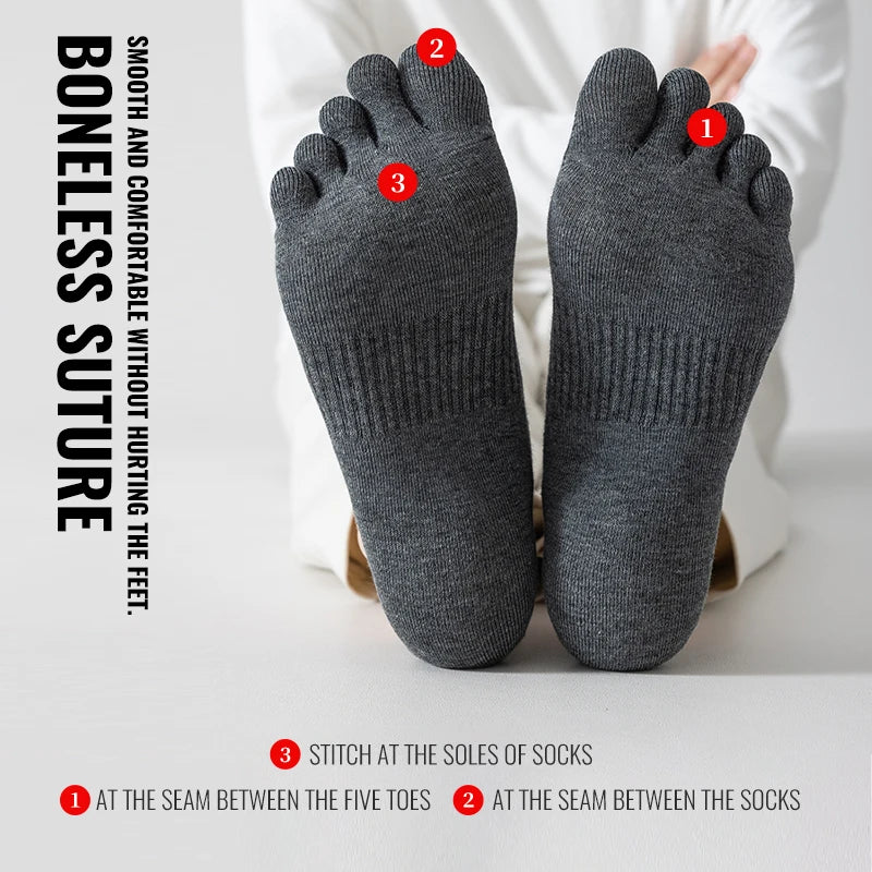 Cotton Five-Toe Sports Socks