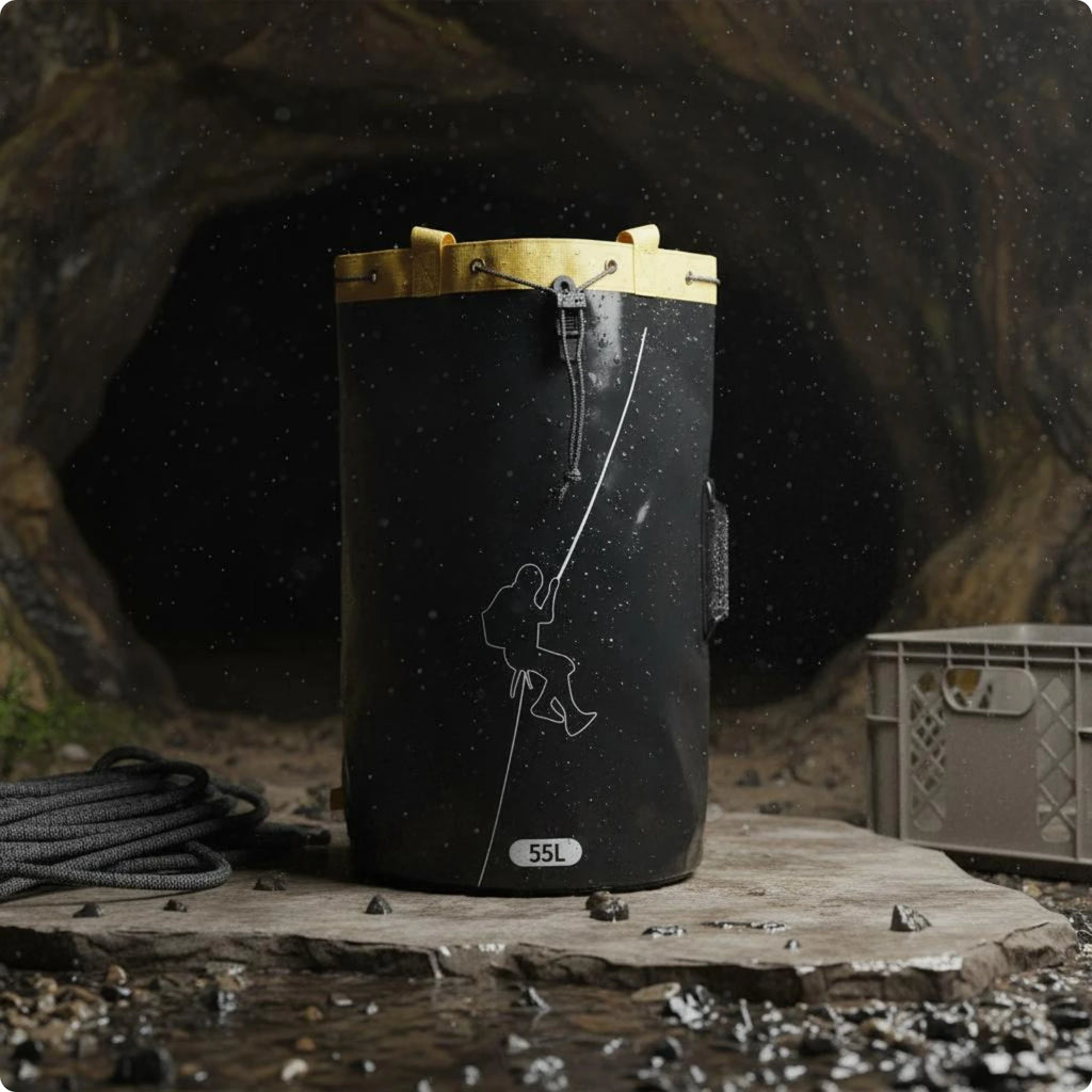 Rope Storage Backpack Drawstring Closure Climbing Rope Backpack Outdoor Gear Drain Hole Carry Handles for Climbers