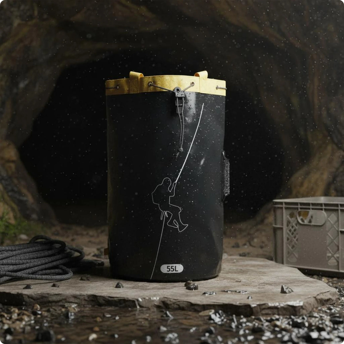 Rope Storage Backpack Drawstring Closure Climbing Rope Backpack Outdoor Gear Drain Hole Carry Handles for Climbers
