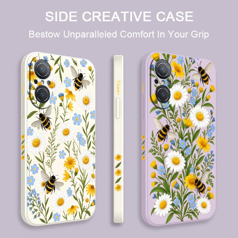 Bee Pattern Phone Case For Huawei Y9 Prime Y7 Pro 2019 Y7A Y9S Nova 6 9 SE 8i 5T 3i P20 P30 P40 Lite E P Smart Z Plus Soft Funda
