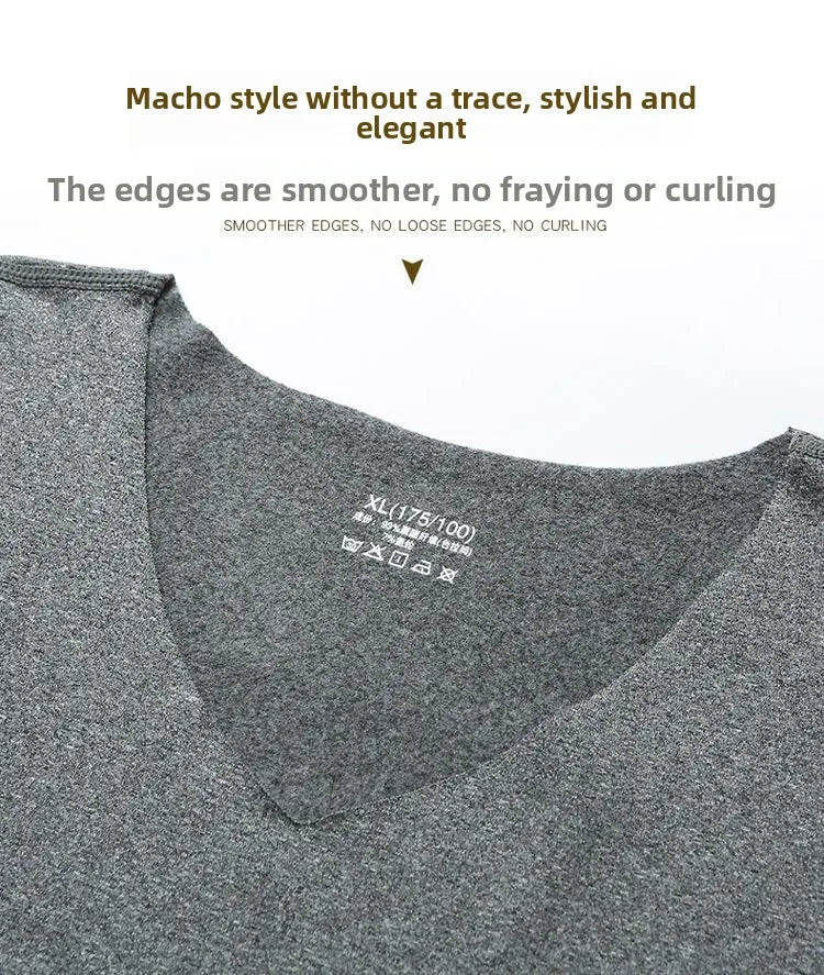 1pc Winter Thermal De Velvet Cation Heating Seamless Bottoming Shirt Warm Vest Men Fleece Lined Thermal Underwear