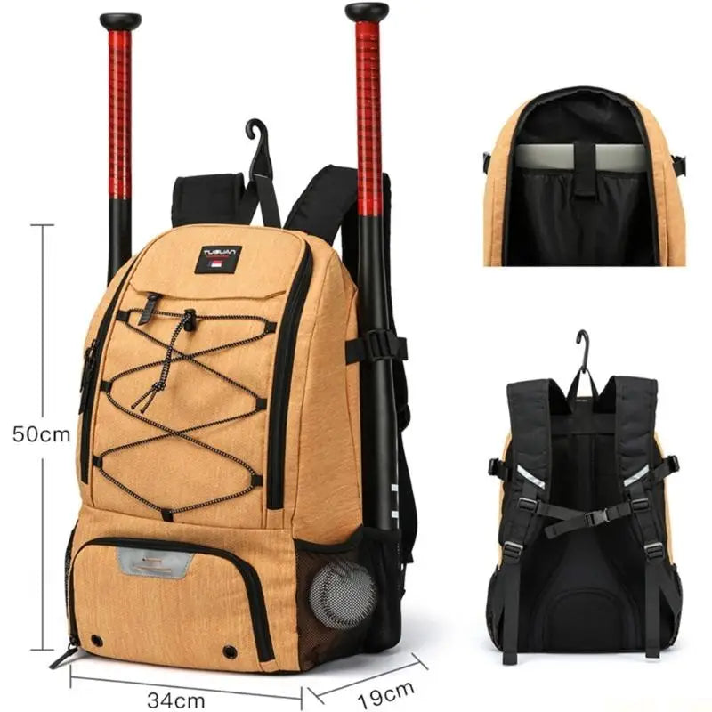 U2JB High Quality Polyester Baseball Practice Backpack Designed With Reinforced Fasteners And Ergonomic For Long Lasting Use