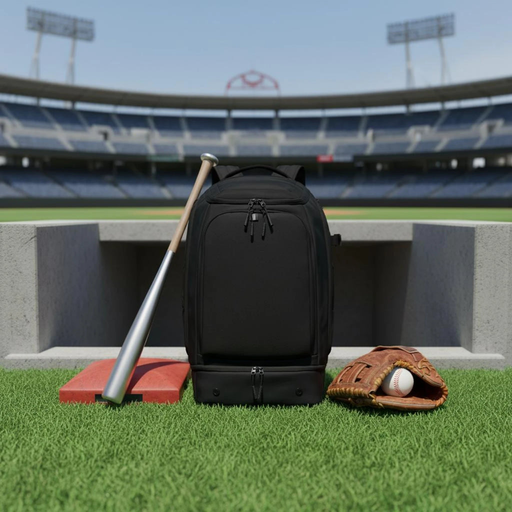 Baseball Equipment Backpack Custom Embroidery Softball Equipment Backpack Bat Sleeve Pack Vented Storage Wet Dry Separation