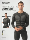 Esdy Men's Thermal Underwear Set Seamless and Traceless Self-Heating Thermal Locking Thickened Underwear Yoga Hiking Skiing Sports Base Layer Set