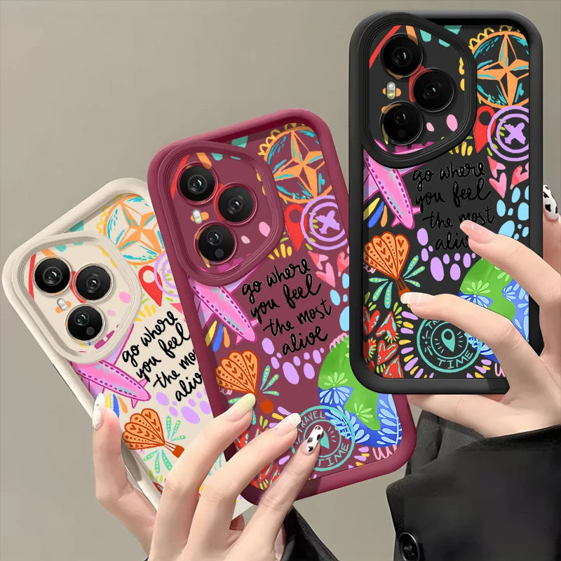 Airplane Painting Pattern Phone Case For Honor 400 200 Pro X8c X9c Smart X6a X6b X6c Magic7 Lite Shockproof Soft Silicone Cover