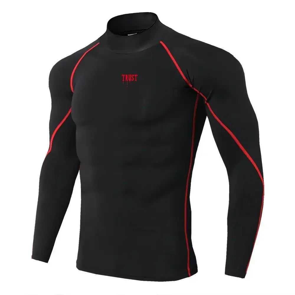 Men Sport T-shirt Quick Dry Bodybuilding Running Shirt Long Sleeve Compression Top Gym T Shirt Men Fitness Tight Men Underwear