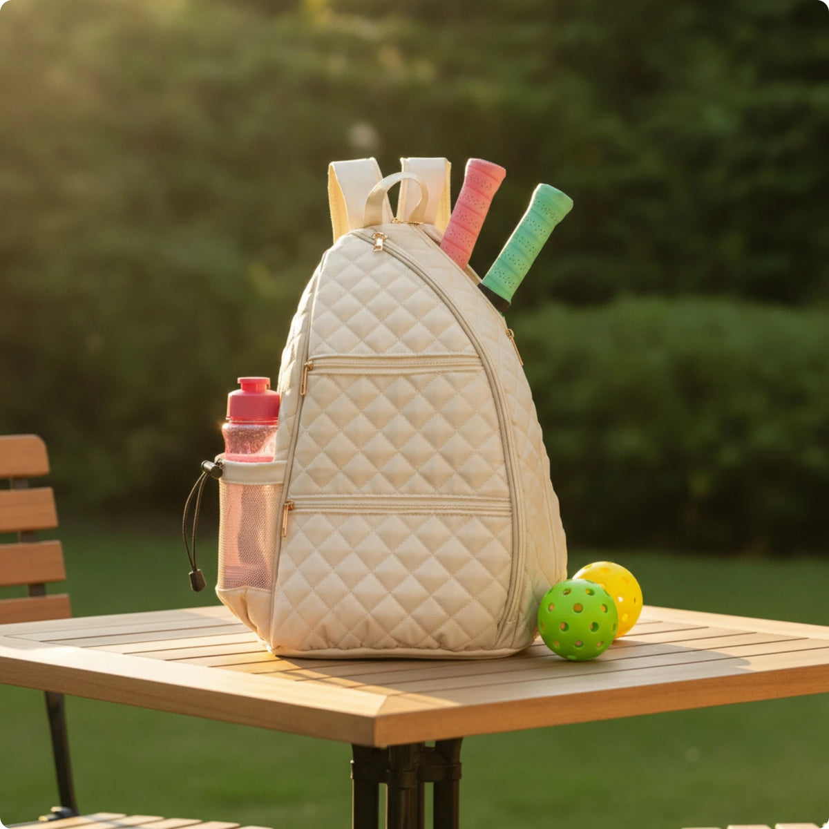 Racket Backpack Water-Resistant Tennis Backpack Sports Bag Lightweight Adjustable for Pickleball Players, Practice Sessions