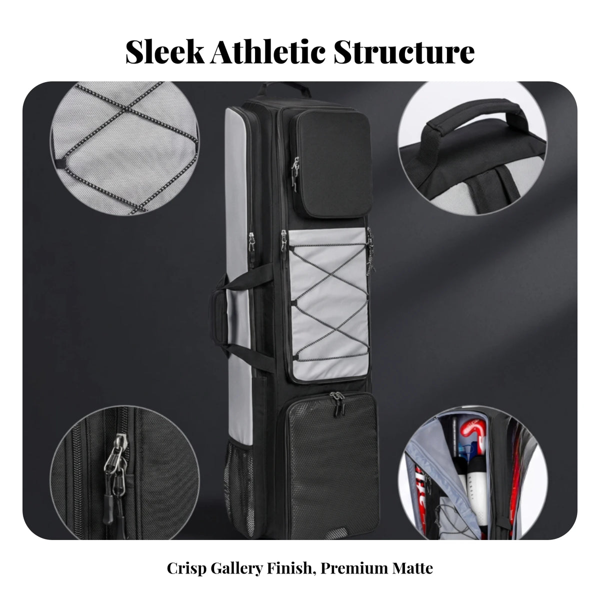 Sports Gear Backpack Heavy-Duty Field Hockey Backpack Hockey Gear Bag Adjustable Field Equipment Bag Padded for Athletes