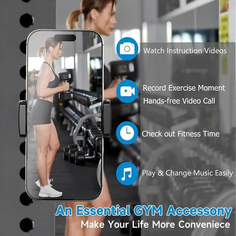 Magnetic Phone Holder for Gym 360° Adjustable, Strong Portable Magnet Phone Mount for Workout Recording, for All Smartphones