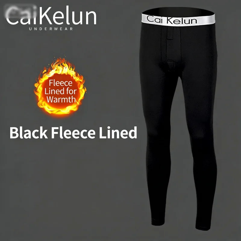 Men's Thermal Underwear Pants Winter Thick Fleece Lined Long Johns Warm Leggings Base Layer Bottoms Keep Warm Compression Tights