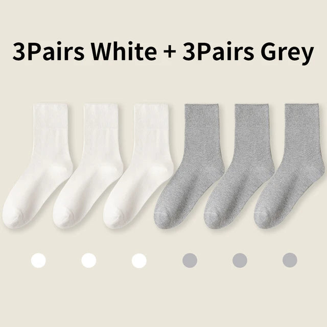 6-Pack Relaxed-Cuff Cotton Socks