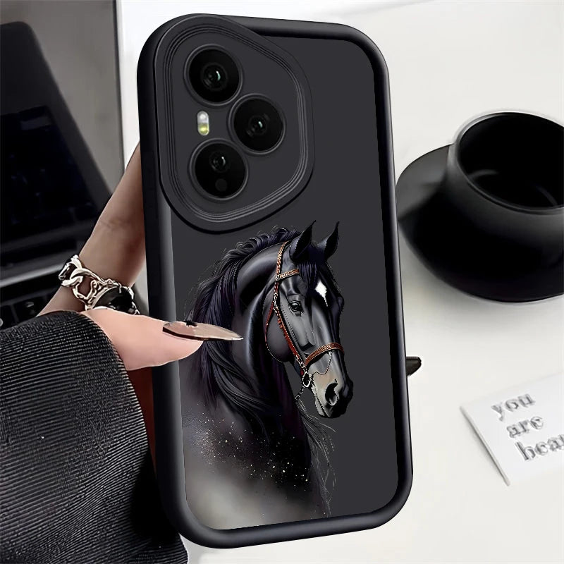 Creative Horse Pattern Phone Case For Honor 400 200 Pro Magic7 Lite X8c X9c Smart X6a X6b X6c Shockproof Soft TPU Silicone Cover