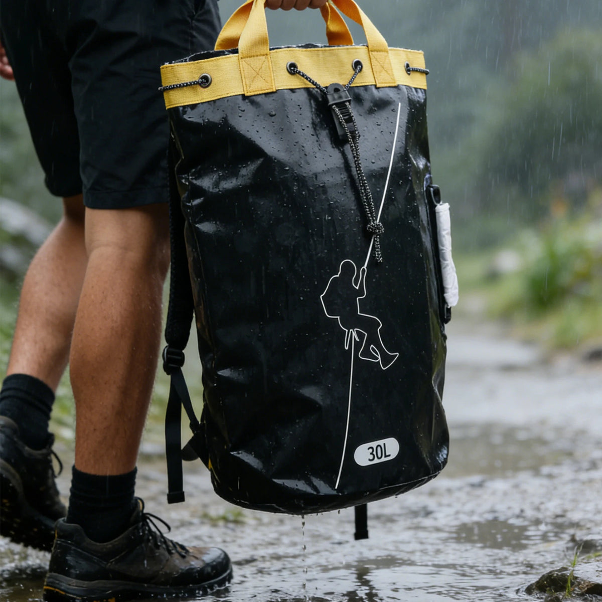 Thicken Rescue Gear Bag Drainable Portable Arborist Equipment Large Capacity Rock Climbing Backpack for Mountaineering Hiking
