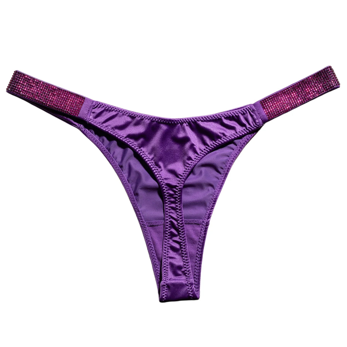 Women's Rhinestone Letter Low-Waist Thong