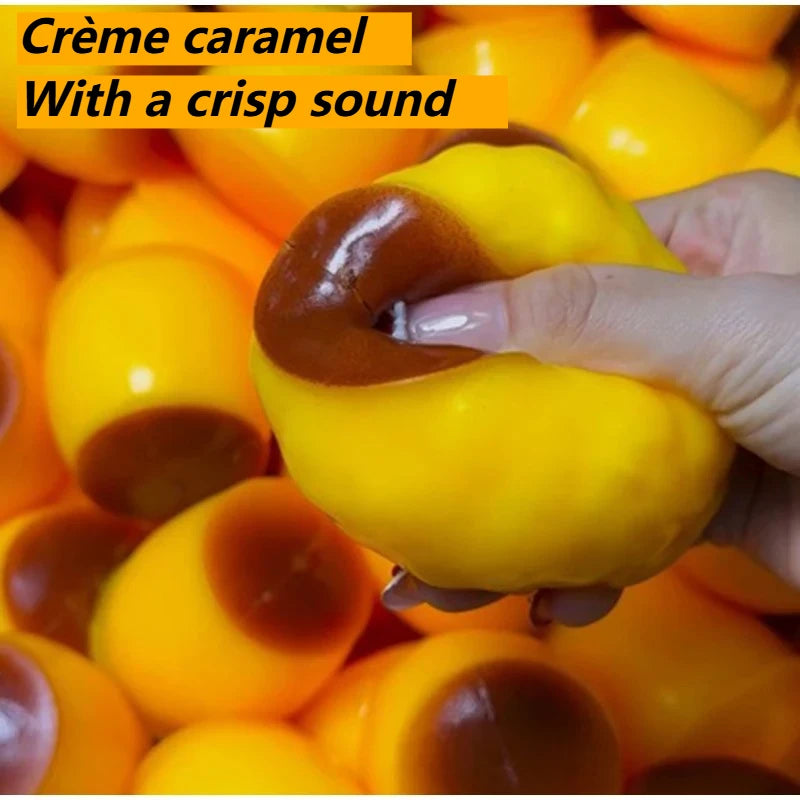 Caramel Pudding Crunchy Squishy Toy